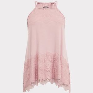 Lace high neck shirt
